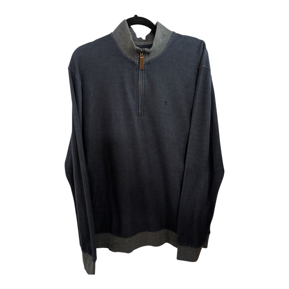 Disney Parks Navy 1/4 Zip Sweater High Neck Mens Size Large Classic Logo